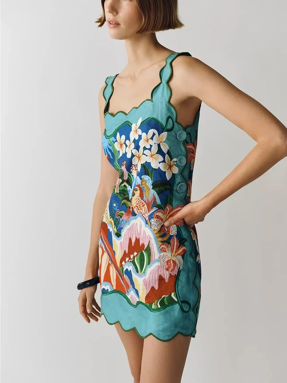 NWT Farm Rio Garden of Life Linen Mini Dress Size Small - Picture 1 of 10